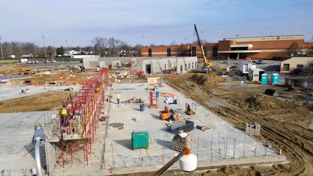 construction of a large building